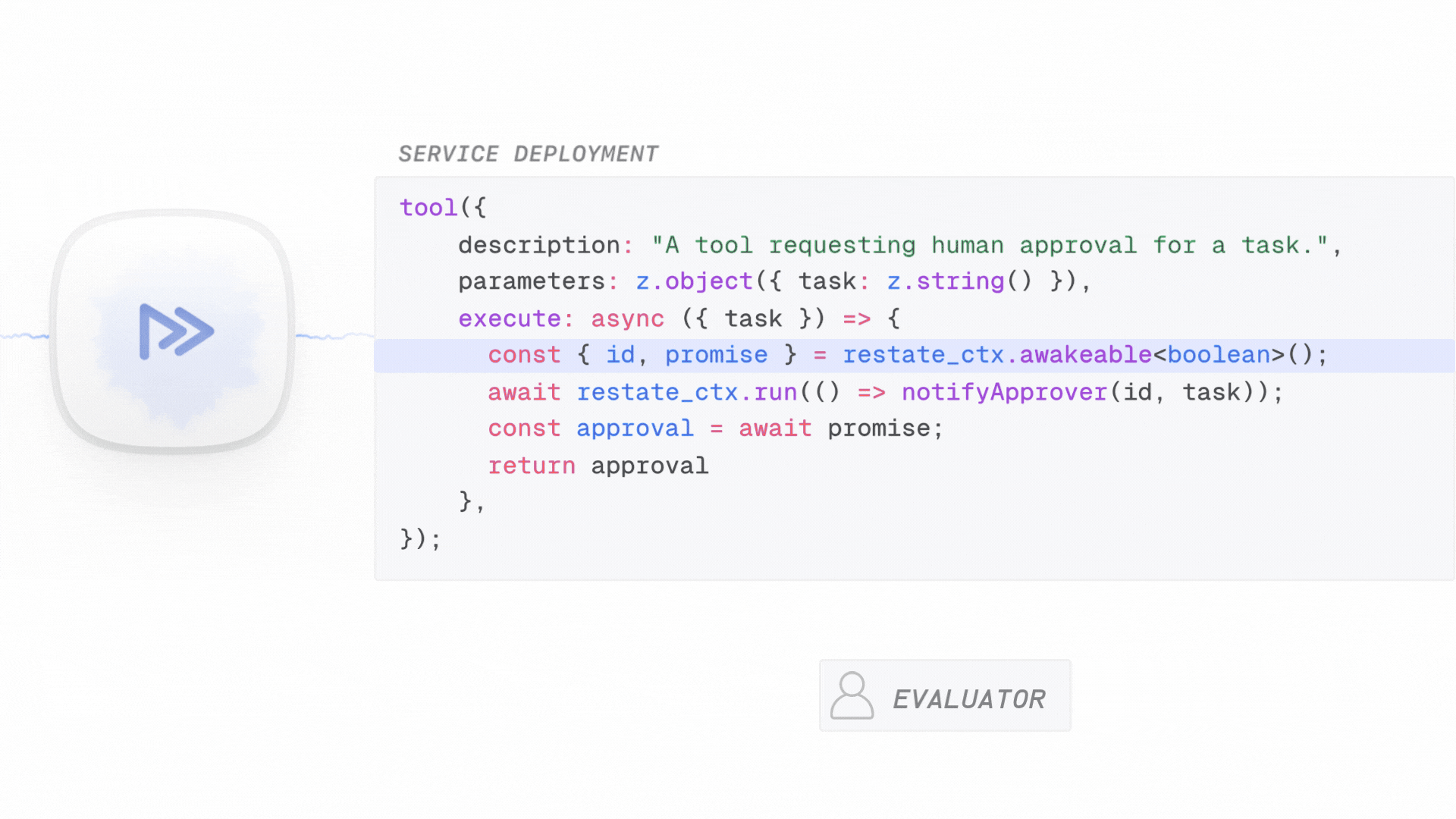 Human in the loop Vercel AI SDK + Restate + TypeScript